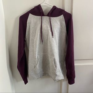 ZINE MAROON AND GREY HOODIE